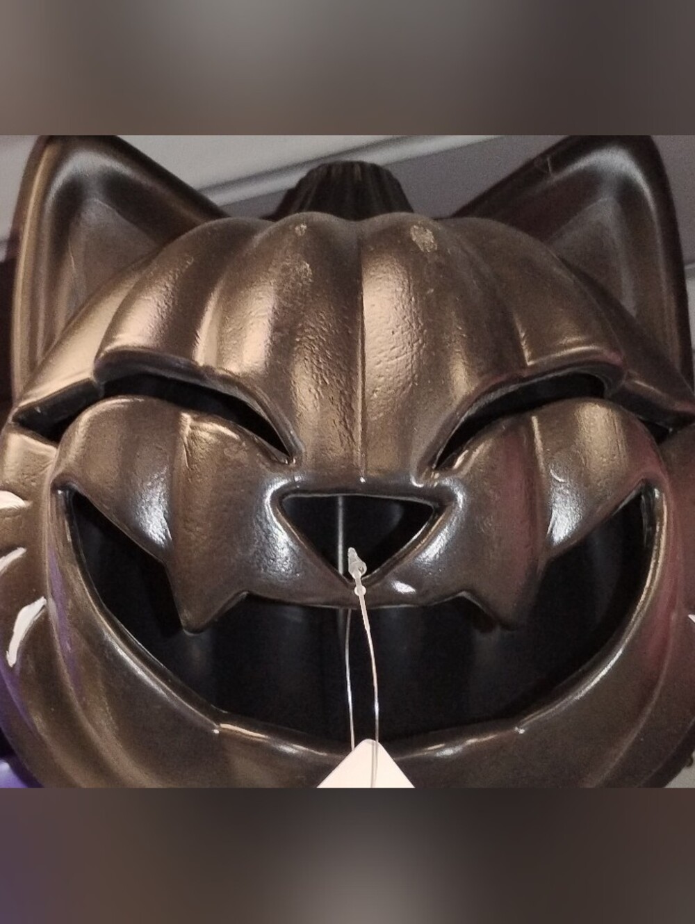 Black Metallic Cat Jack-O'-Lantern Halloween Decor